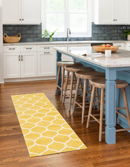 Trellis Mosaic Collection Area Rug -  Pergolatown (Yellow)