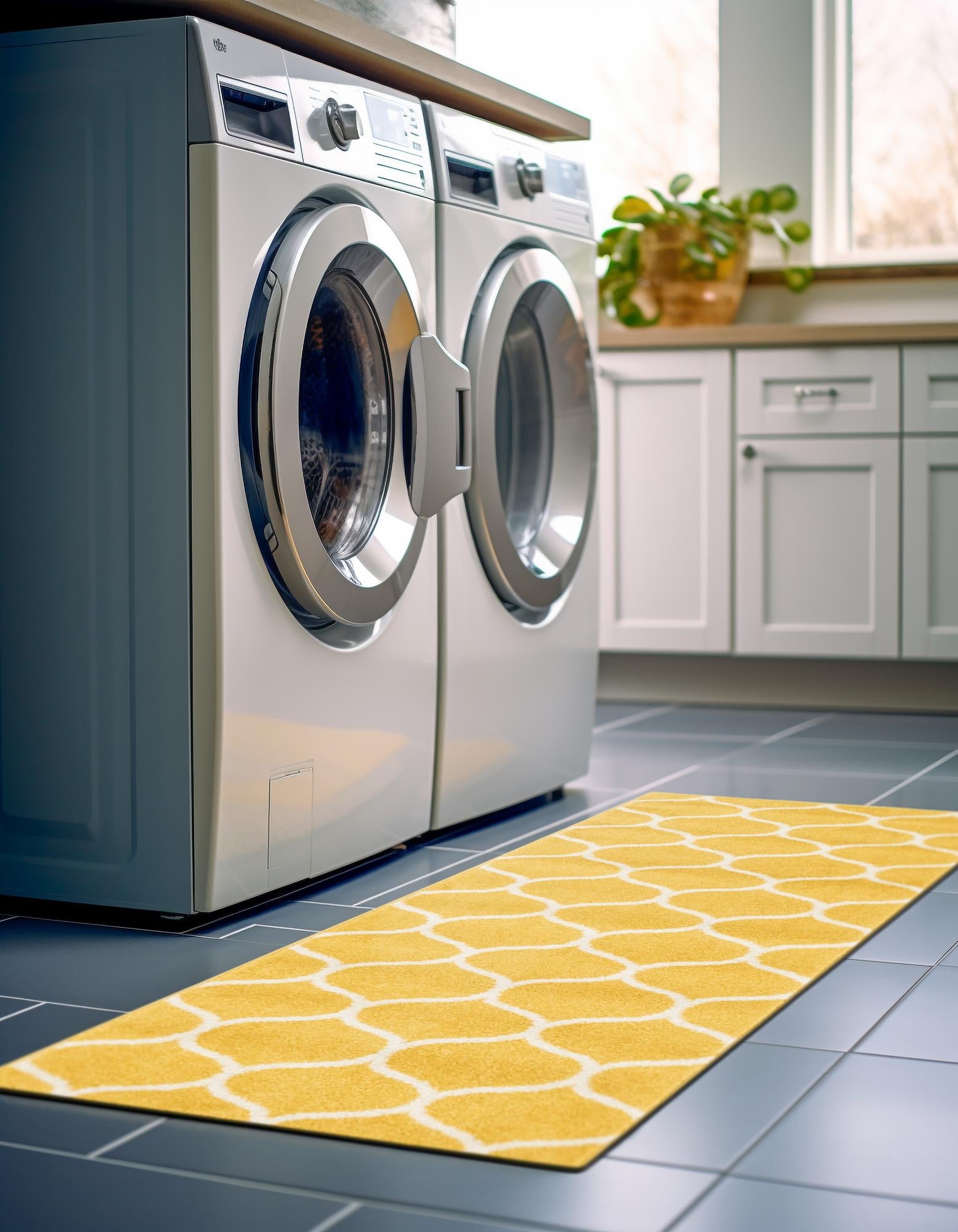 Trellis Mosaic Collection Area Rug -  Pergolatown (Yellow)