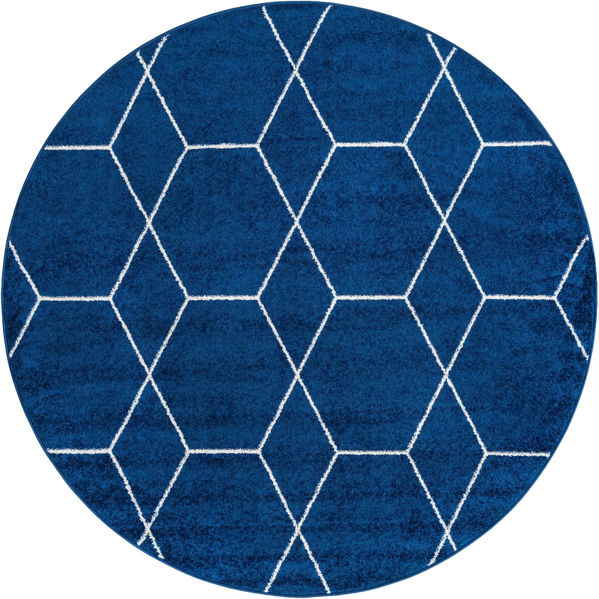 Trellis Mosaic Collection Area Rug - Arborville (Navy Blue)