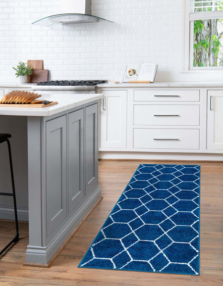 Trellis Mosaic Collection Area Rug - Arborville (Navy Blue)