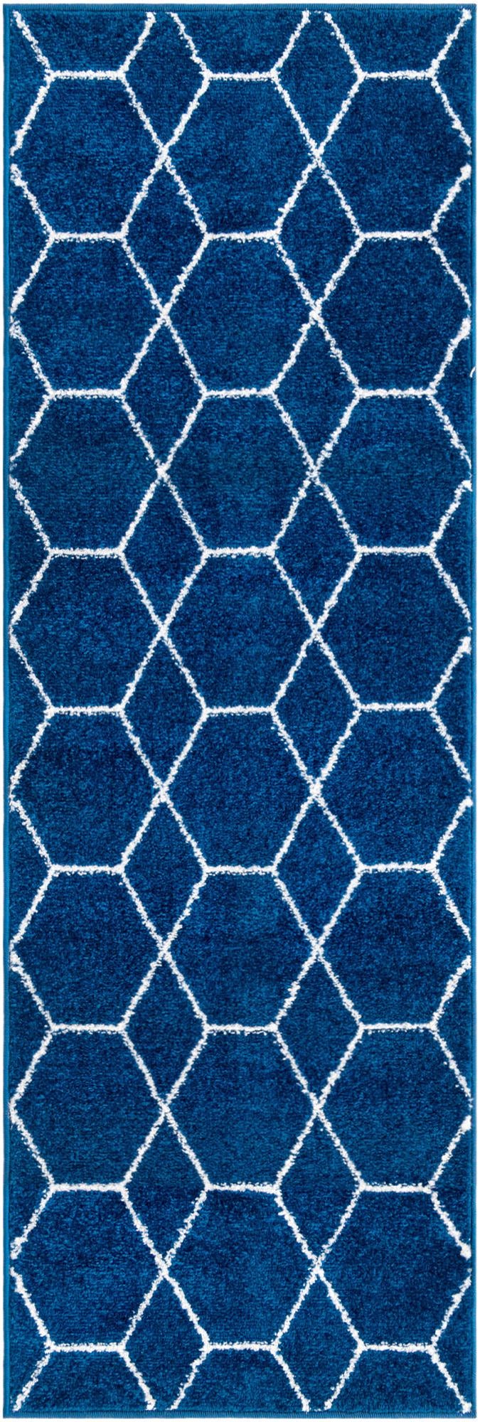 Trellis Mosaic Collection Area Rug - Arborville (Navy Blue)