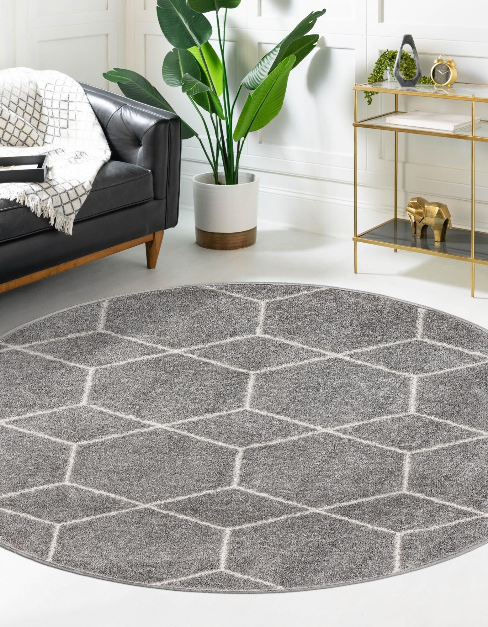 Trellis Mosaic Collection Area Rug - Arborville (Light Gray)