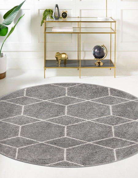 Trellis Mosaic Collection Area Rug - Arborville (Light Gray)