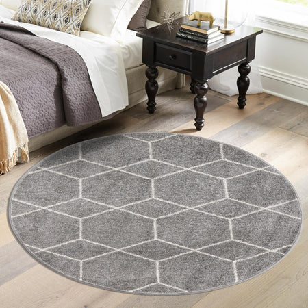 Trellis Mosaic Collection Area Rug - Arborville (Light Gray)