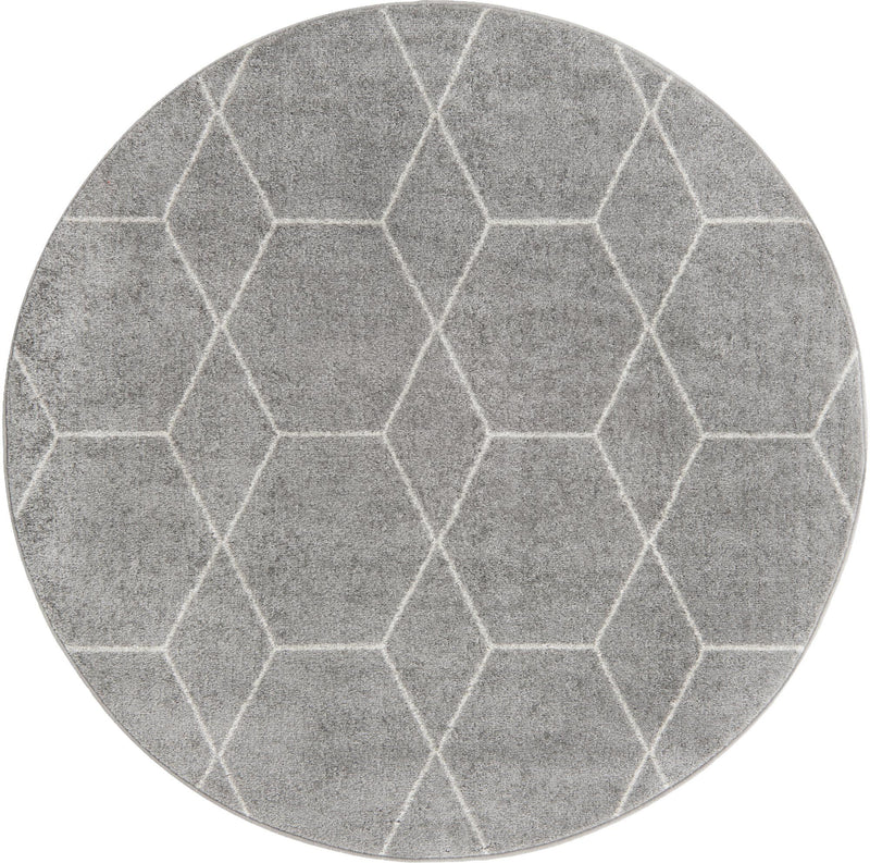 Lattice Garden Collection Area Rug - Arborville (Light Gray) Round Light Gray Main