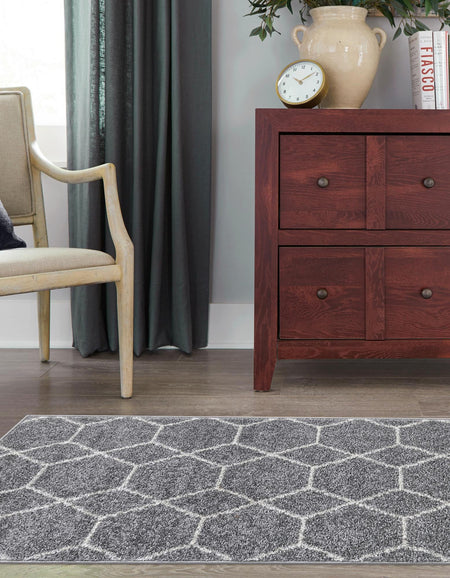 Trellis Mosaic Collection Area Rug - Arborville (Light Gray)