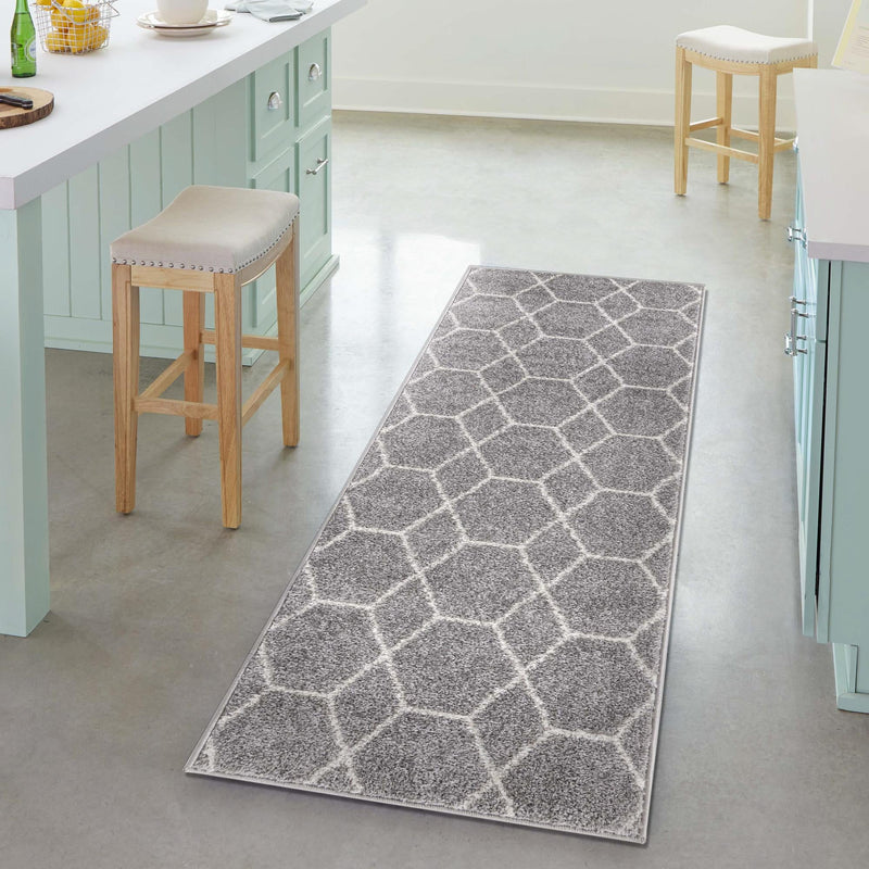 Lattice Garden Collection Area Rug - Arborville (Light Gray) Runner Light Gray  lifestyle 63