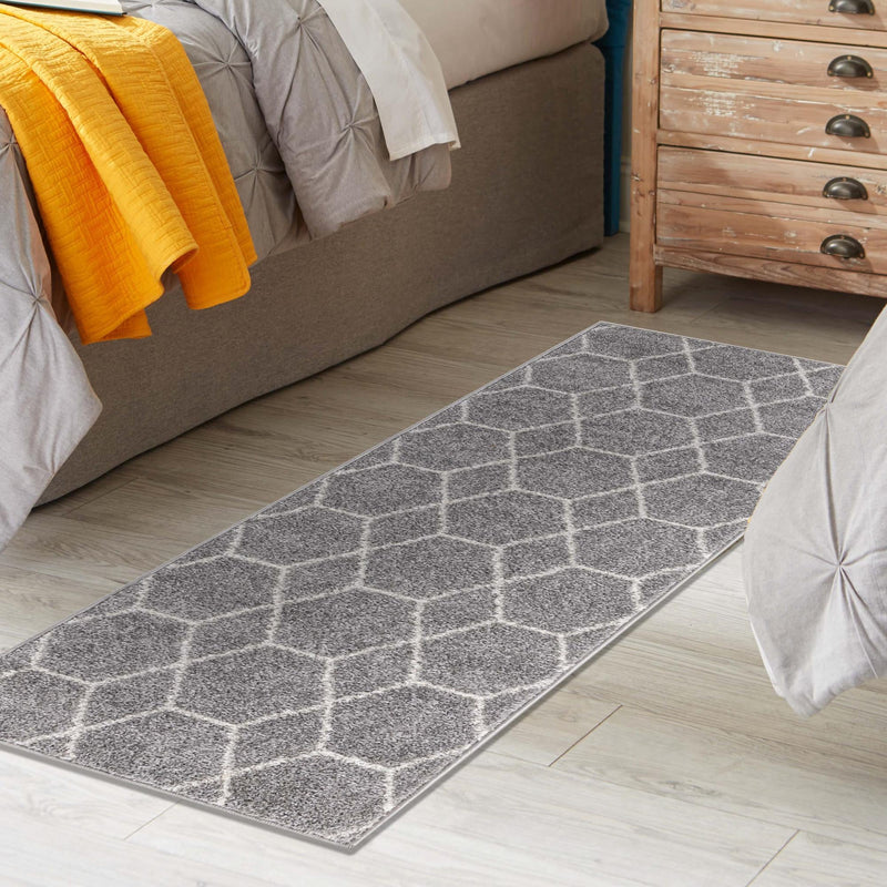 Lattice Garden Collection Area Rug - Arborville (Light Gray) Runner Light Gray  lifestyle 64