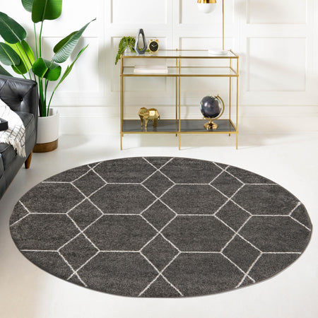 Trellis Mosaic Collection Area Rug - Arborville (Dark Gray)