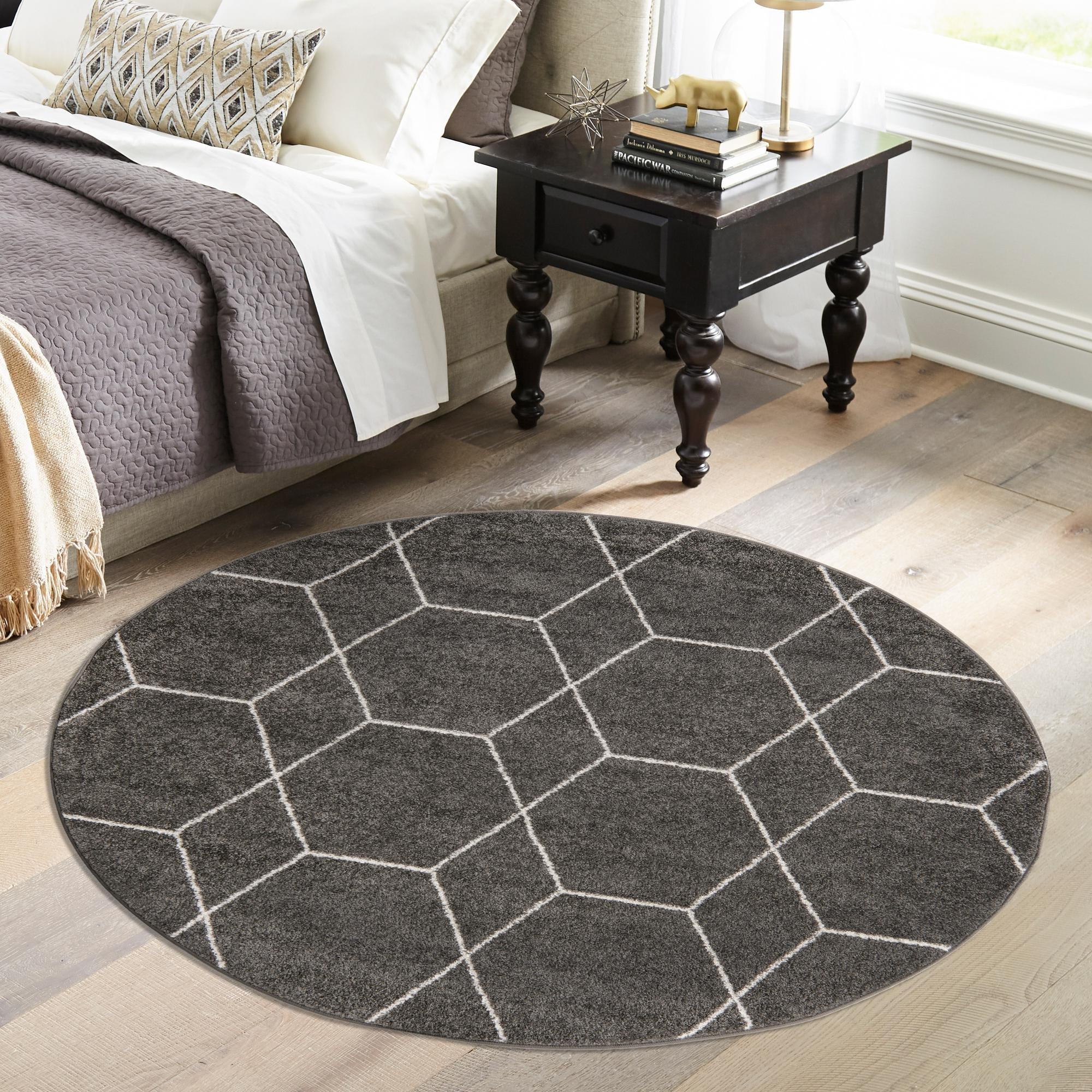 Trellis Mosaic Collection Area Rug - Arborville (Dark Gray)