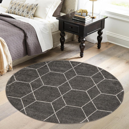 Trellis Mosaic Collection Area Rug - Arborville (Dark Gray)