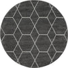 Lattice Garden Collection Area Rug - Arborville (Dark Gray) Round Dark Gray Main