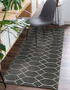 Lattice Garden Collection Area Rug - Arborville (Dark Gray) Runner Dark Gray  lifestyle 9