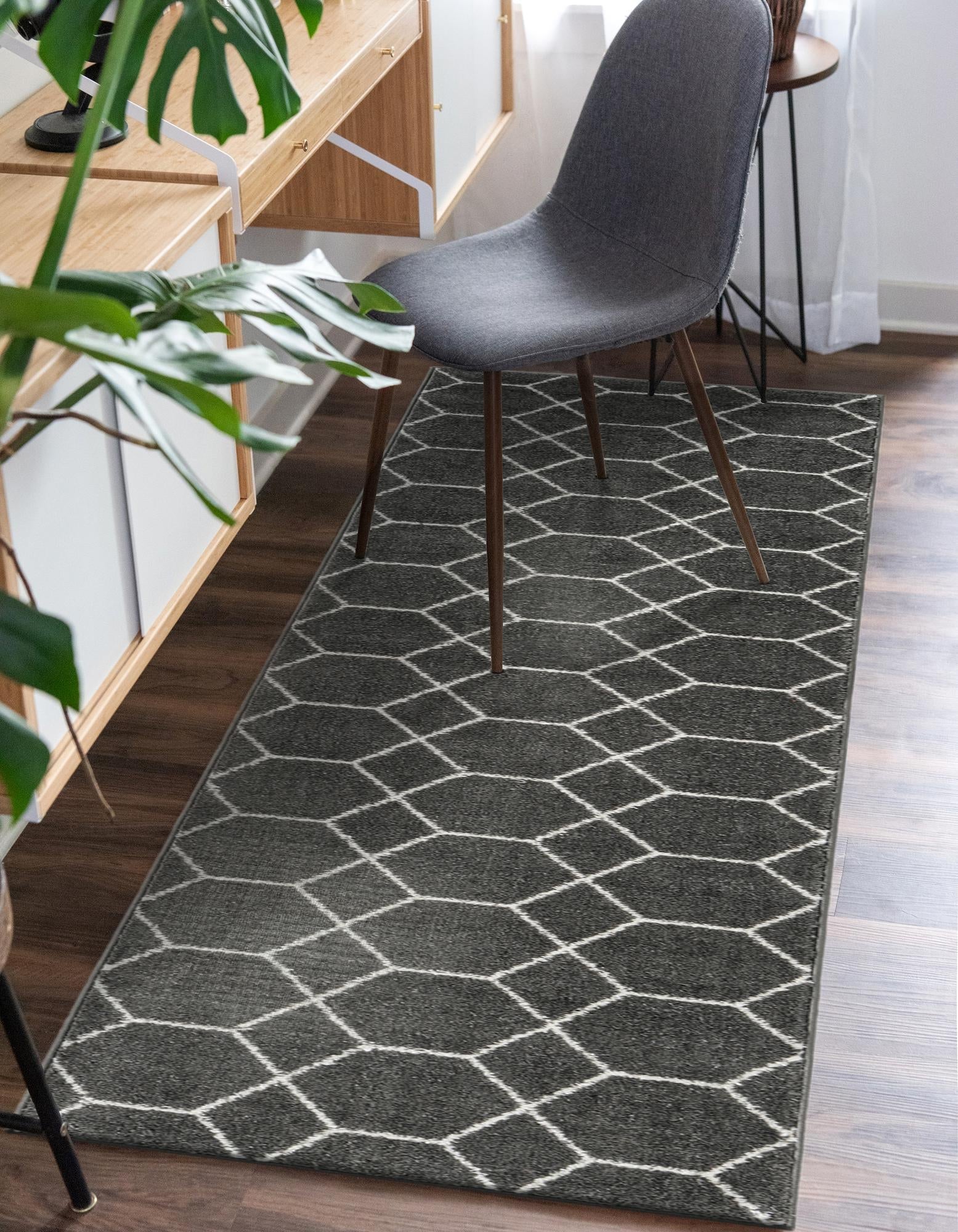 Trellis Mosaic Collection Area Rug - Arborville (Dark Gray)