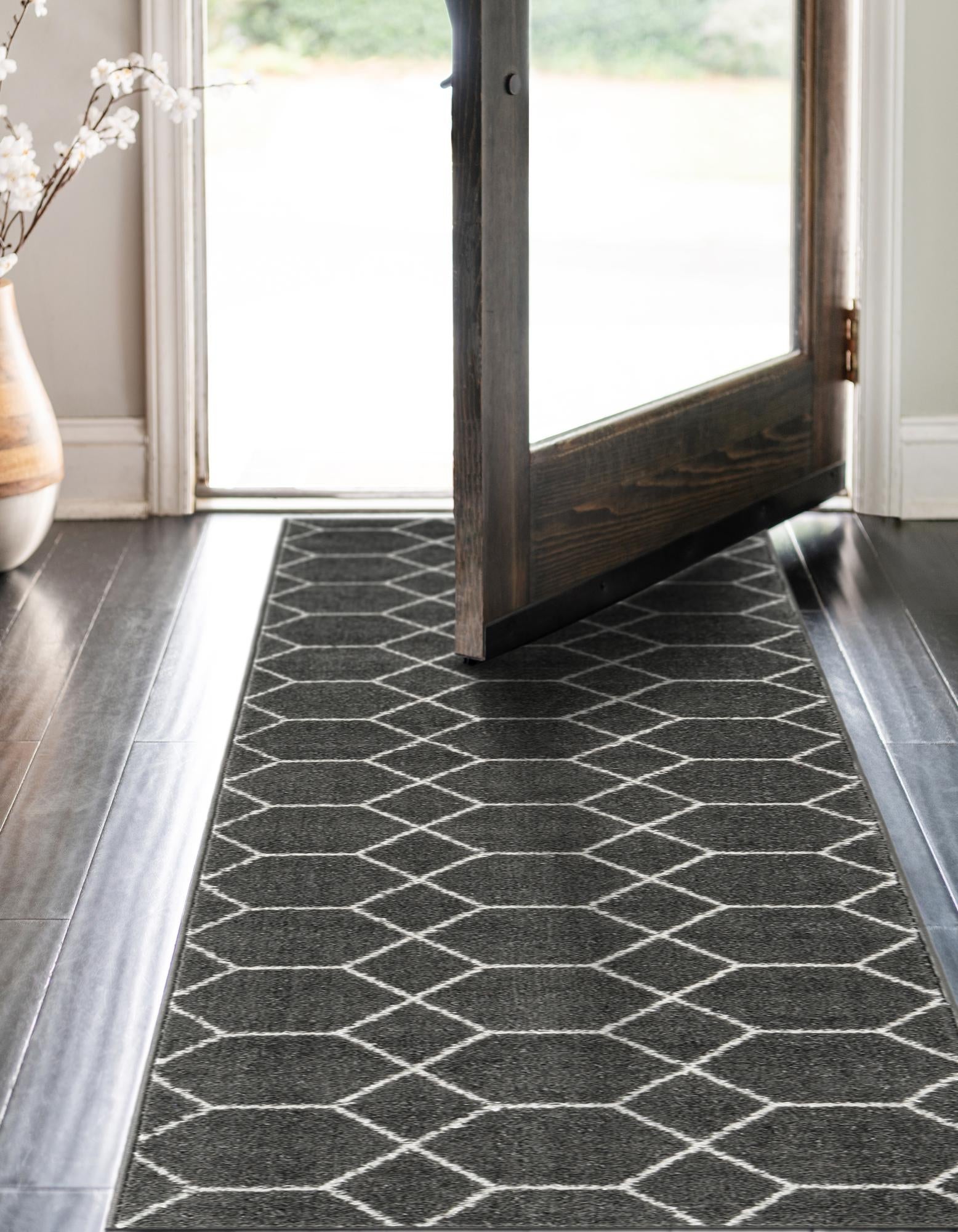 Trellis Mosaic Collection Area Rug - Arborville (Dark Gray)