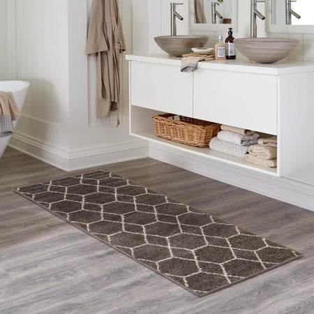 Trellis Mosaic Collection Area Rug - Arborville (Dark Gray)