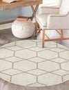 Lattice Garden Collection Area Rug - Arborville (Ivory) Round Ivory  lifestyle 0