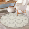 Lattice Garden Collection Area Rug - Arborville (Ivory) Round Ivory  lifestyle 55