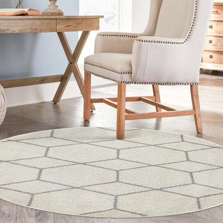 Trellis Mosaic Collection Area Rug - Arborville (Ivory)