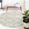 Lattice Garden Collection Area Rug - Arborville (Ivory) Round Ivory  lifestyle 57