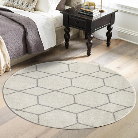 Trellis Mosaic Collection Area Rug - Arborville (Ivory)