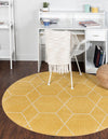 Lattice Garden Collection Area Rug - Arborville (Yellow) Round Yellow  lifestyle 0