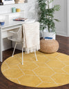 Lattice Garden Collection Area Rug - Arborville (Yellow) Round Yellow  lifestyle 3