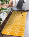 Lattice Garden Collection Area Rug - Arborville (Yellow) Runner Yellow  lifestyle 7