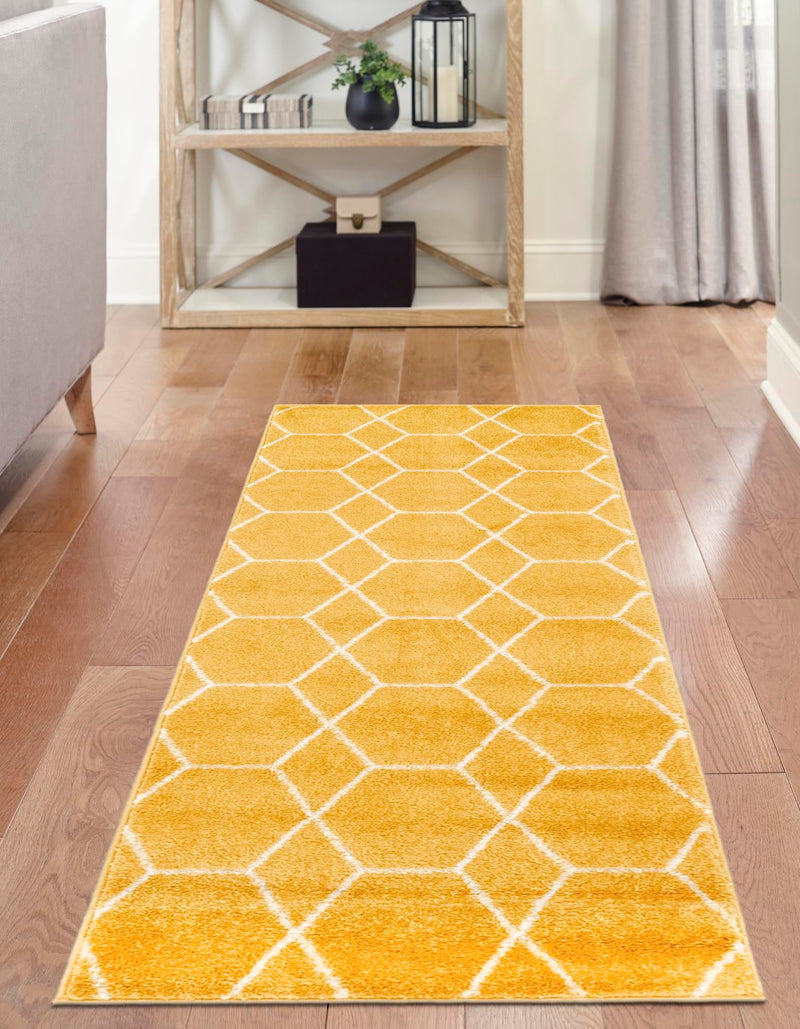 Lattice Garden Collection Area Rug - Arborville (Yellow) Runner Yellow  lifestyle 12