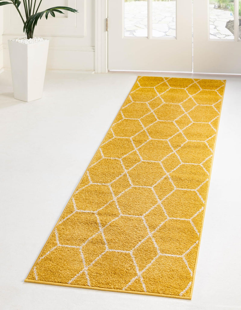 Lattice Garden Collection Area Rug - Arborville (Yellow) Runner Yellow  lifestyle 19