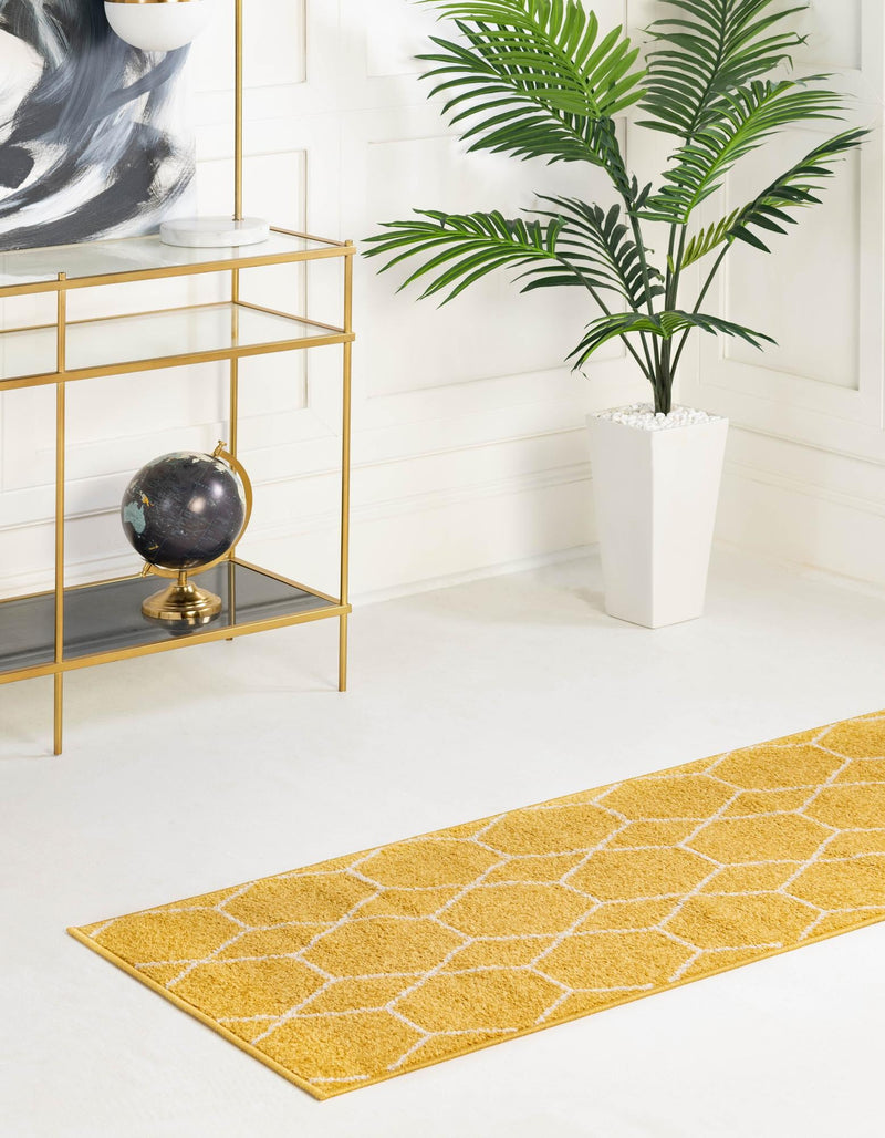 Lattice Garden Collection Area Rug - Arborville (Yellow) Runner Yellow  lifestyle 20