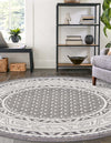 Soho Elegance Collection Area Rug -  Mercer (Gray) Round Gray  lifestyle 26