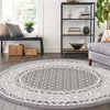 Soho Elegance Collection Area Rug -  Mercer (Gray) Round Gray  lifestyle 82