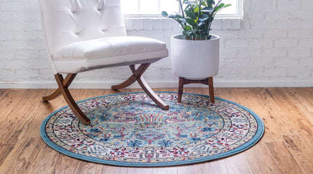 Persian Elegance Collection Area Rug -  Kerman (Blue)