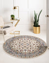 Persian Elegance Collection Area Rug -  Ardabil Round Ivory  lifestyle 37