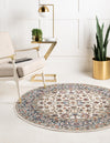 Persian Elegance Collection Area Rug -  Ardabil Round Ivory  lifestyle 45