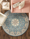 Persian Elegance Collection Area Rug -  Qom Round Blue  lifestyle 158