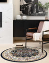 Persian Elegance Collection Area Rug -  Kerman (Navy Blue) Round Navy Blue  lifestyle 24