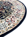 Persian Elegance Collection Area Rug -  Kerman (Navy Blue) Round Navy Blue  lifestyle 42