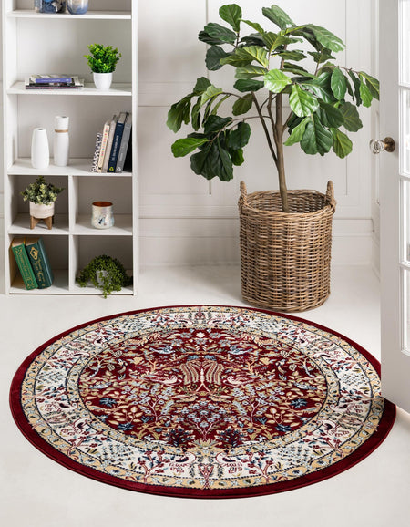 Persian Elegance Collection Area Rug -  Kerman (Burgundy)