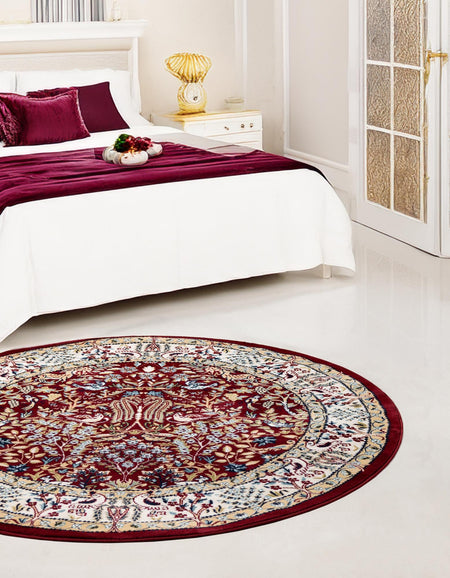 Persian Elegance Collection Area Rug -  Kerman (Burgundy)