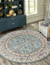 Persian Elegance Collection Area Rug -  Ardabil Round Blue  lifestyle 113