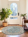 Persian Elegance Collection Area Rug -  Ardabil Round Blue  lifestyle 128