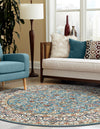 Persian Elegance Collection Area Rug -  Ardabil Round Blue  lifestyle 169