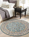 Persian Elegance Collection Area Rug -  Ardabil Round Blue  lifestyle 198