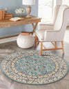 Persian Elegance Collection Area Rug -  Ardabil Round Blue  lifestyle 213