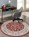 Persian Elegance Collection Area Rug -  Ardabil Round Burgundy  lifestyle 152