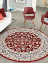 Persian Elegance Collection Area Rug -  Ardabil Round Burgundy  lifestyle 210