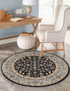 Persian Elegance Collection Area Rug -  Ardabil Round Navy Blue  lifestyle 171