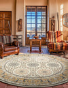 Persian Elegance Collection Area Rug -  Mashhad Round Ivory  lifestyle 74